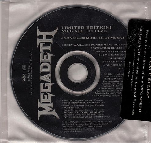 Megadeth - Limited Edition! Megadeth Live (1992) Album Info